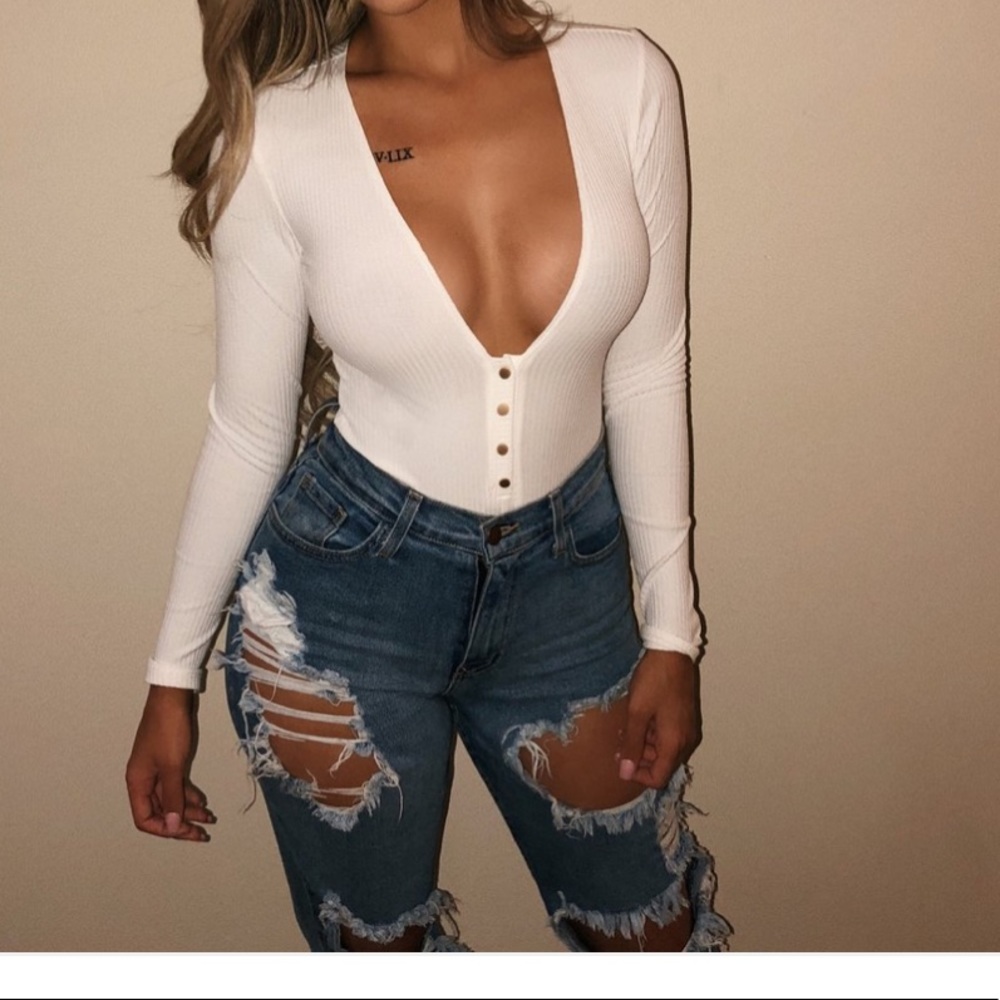 Ootd Fash Khloe Bodysuit (White)